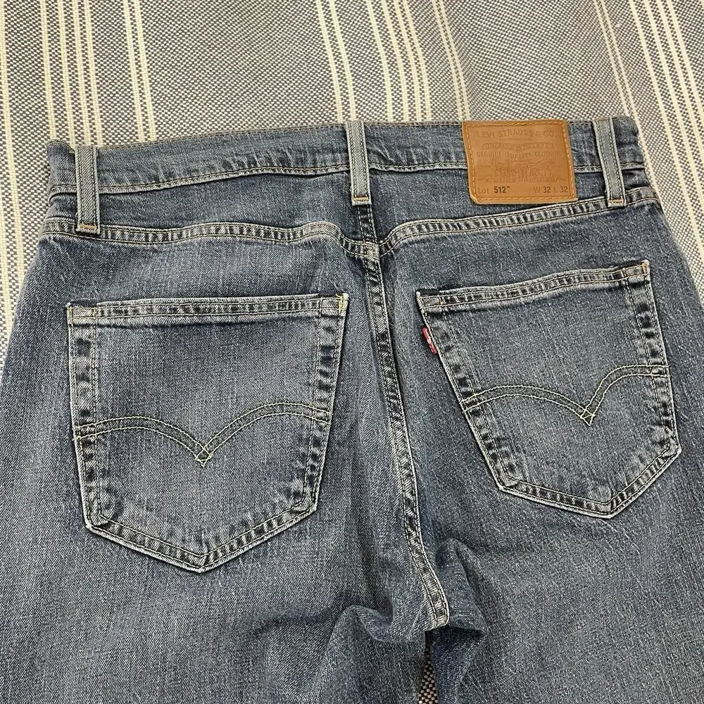 Levis 512 Premium Jeans Mens 32x32 Blue Slim Tapered Stretch Denim